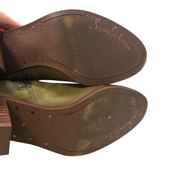 Sam Edelman | Women's "Louie" Olive Green Suede Fringe Ankle Boots Size 9.5 - Picture 7 of 13
